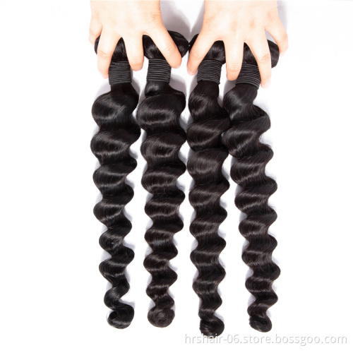 3 Bundles Curly Loose Deep Wave with 4x4 Lace Closure Remy Unprocessed Virgin Brazilian Hair